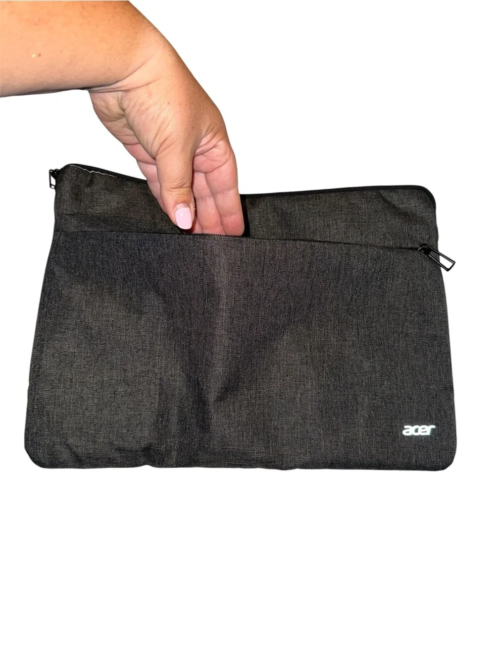 Acer Charcoal Gray Laptop Sleeve with Front Zip Pocket